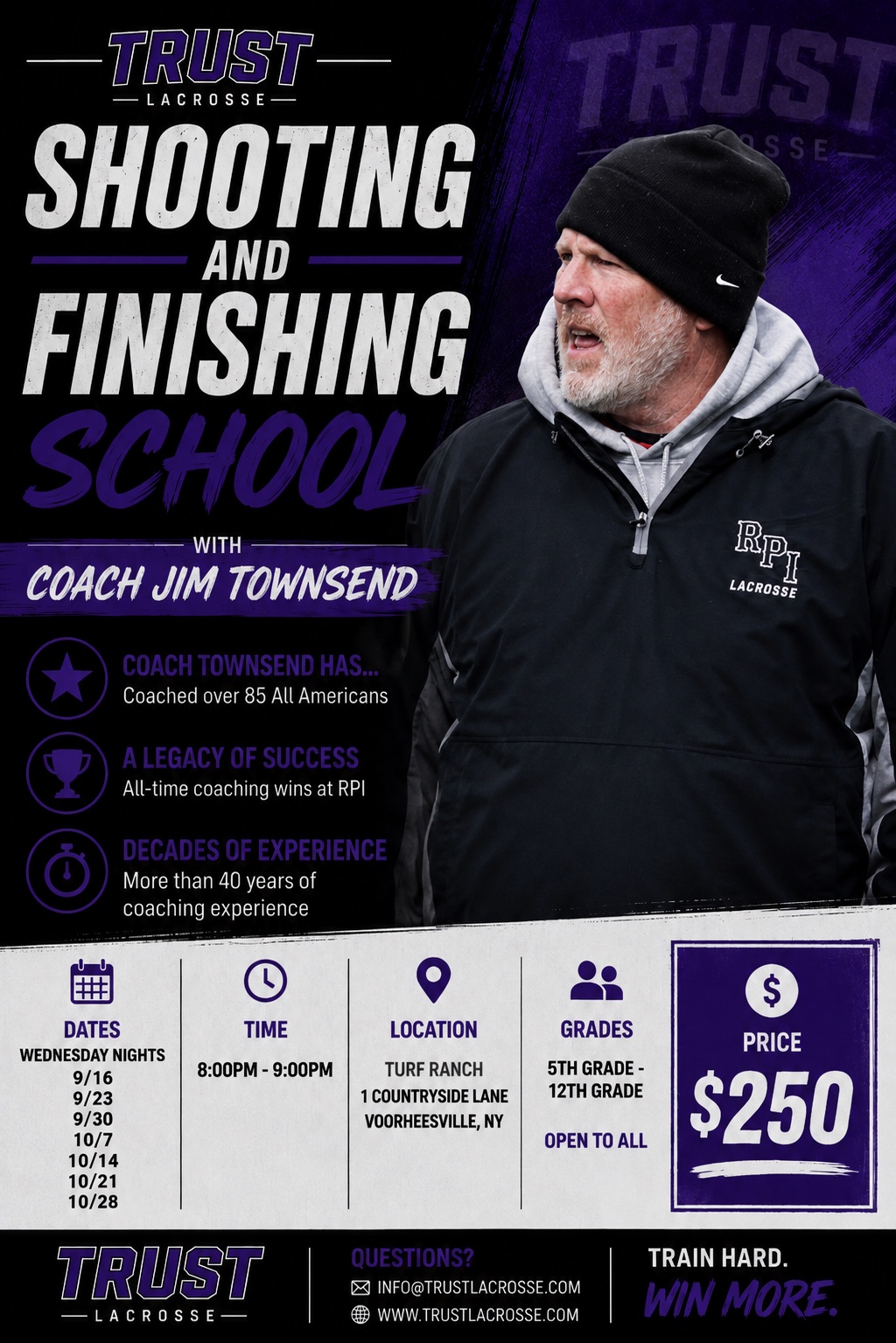 Trust Lacrosse Shooting and Finishing School with Coach Jim Townsend flyer