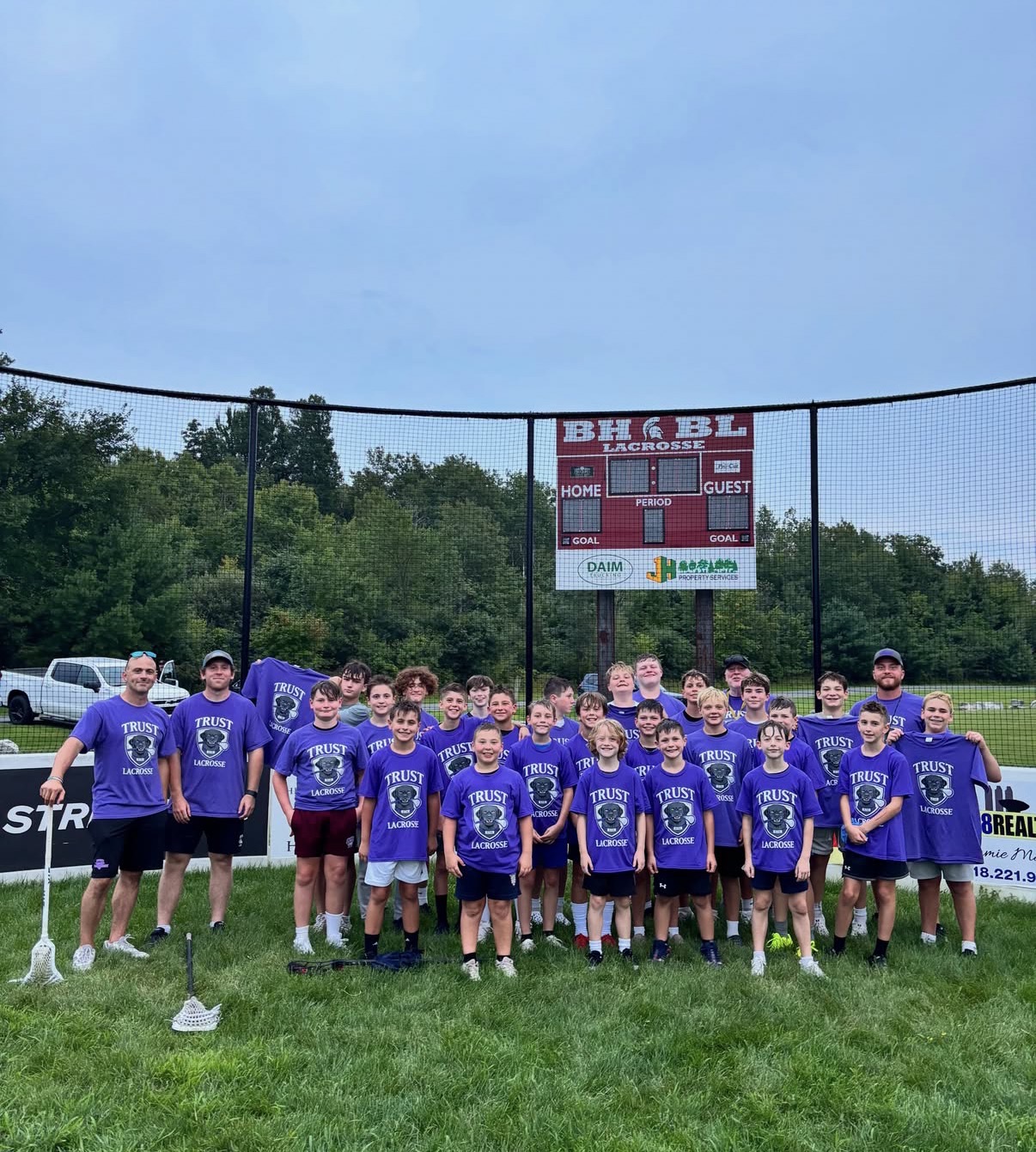 Trust Lacrosse summer camp group photo